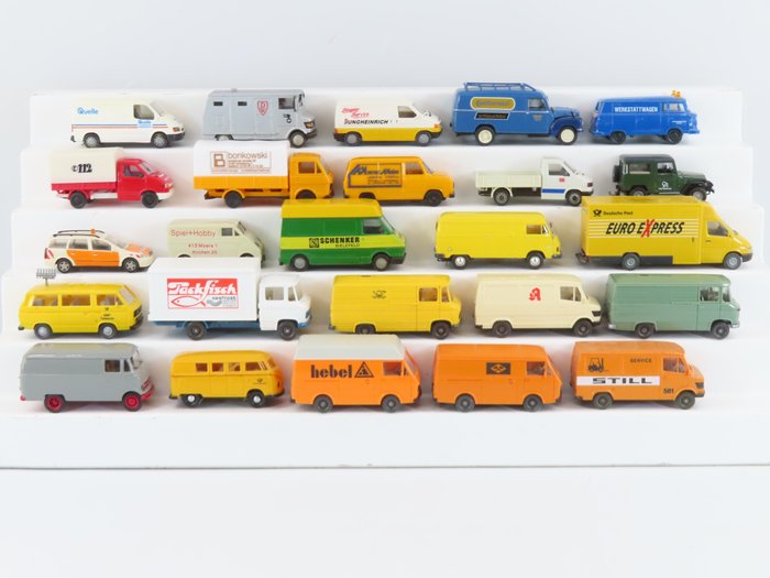 Busch, Herpa, Preiser, Roco, Wiking, Brekina, Parliné, Starmada, Rietze, Starline 1:87 - Veículos de modelismo ferroviário (25) - 25 Encomendar vans/carro
