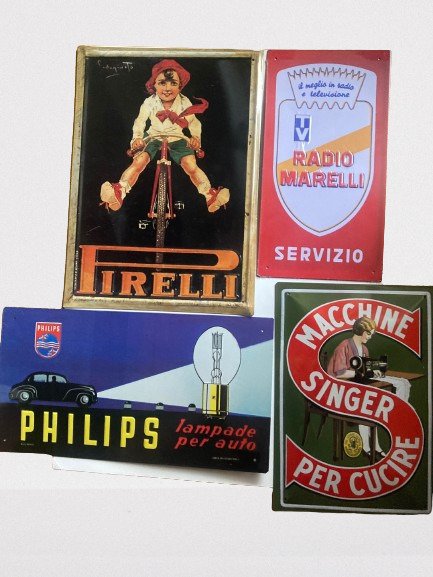 pirelli philips marelli singer - Advertising sign (4) - iron sheet