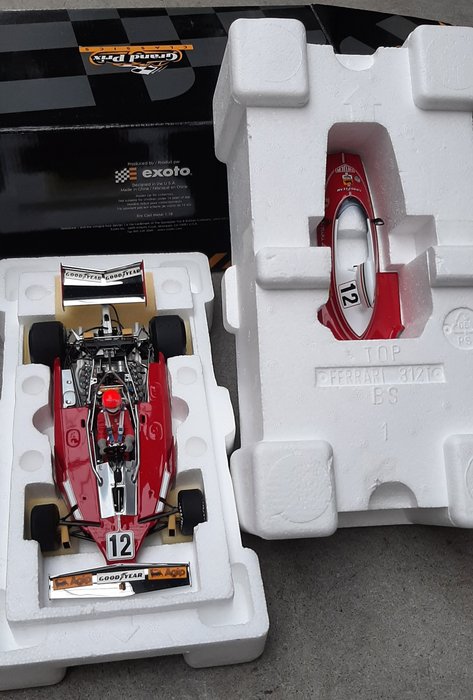 Exoto 1:18 - Miniatura de carro - Ferrari 312T - GP Classics - Vencedor do Grande Prêmio dos EUA de 1975, Niki Lauda #12