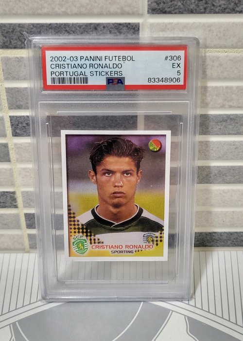 Panini - Futebol 2002/03 - Cristiano Ronaldo #306 Rookie - 1 Graded sticker - PSA 5