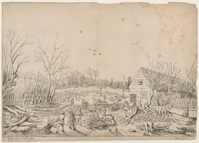 Esaias Van de Velde (1587/91-c.1630) - The Great Flood of January 10, 1624 (or Repairing the Broken Dike on the River Lek by Vianen, 1624)