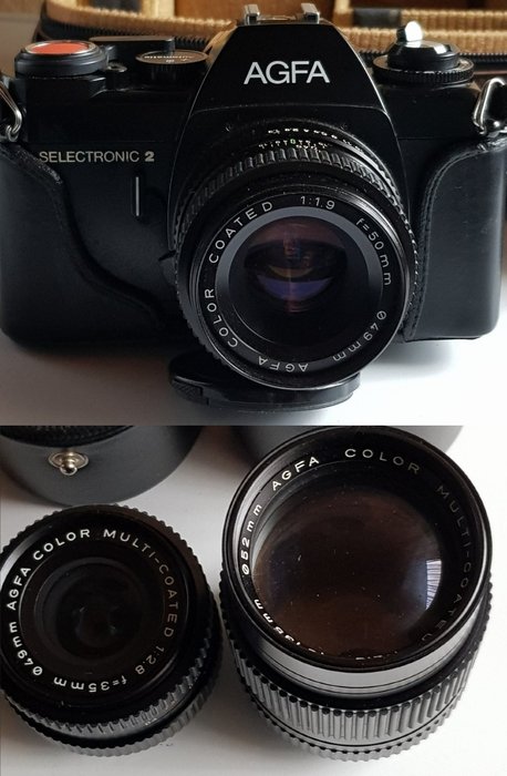 Agfa Seletronic 2 + AGFA 35mm/50mm/135mm Single lens reflex camera (SLR)
