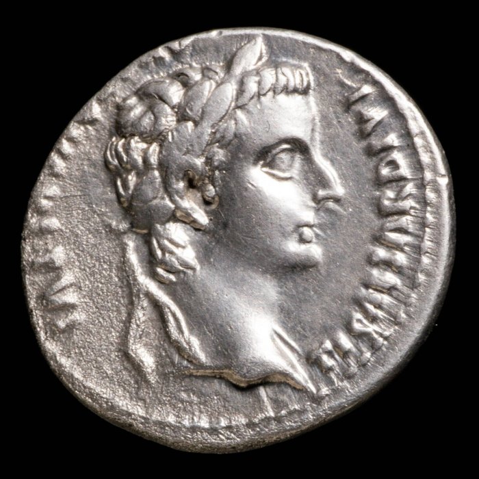 羅馬帝國. 提貝里烏斯 (AD 14-37). Denarius Lugdunum - 'Tribute Penny' type