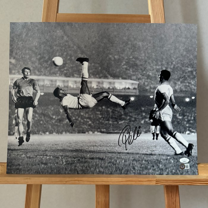 Campeonato Mundial de fútbol - Pelé - Fotografía firmada 