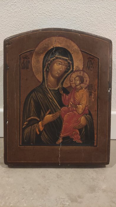 Ícone - Madonna com criança - Madeira