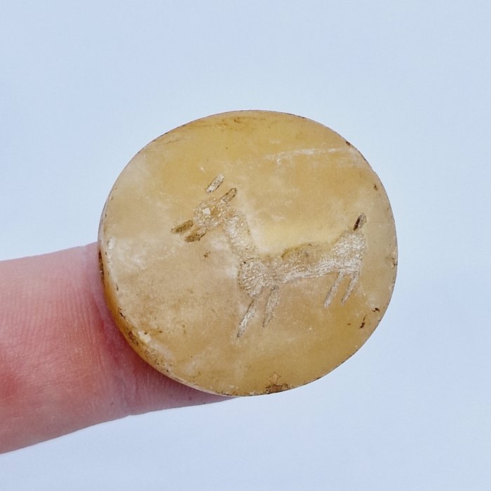 Westasiatisch Achat Gaselle-Perlen-Talisman - 29.5 mm
