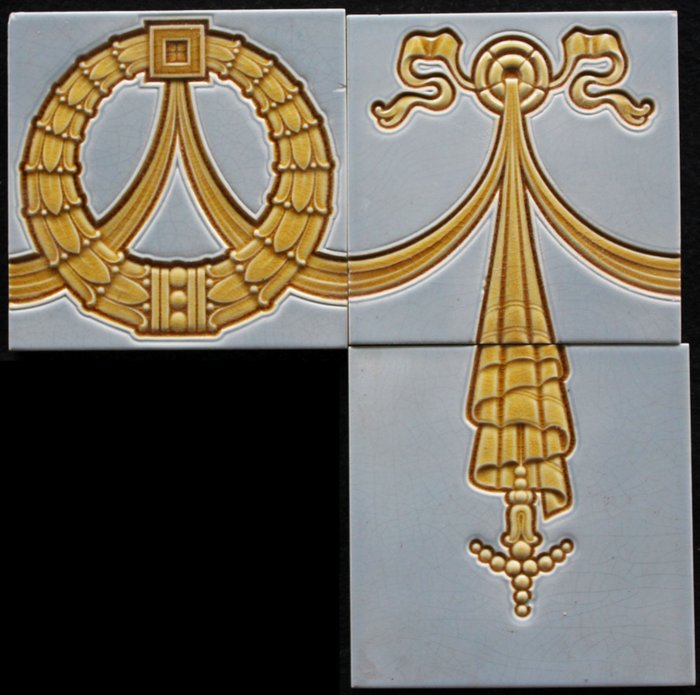 Tile (3) - Boizenburger Wandplattenfabrik - Art Nouveau - 1900-1910 