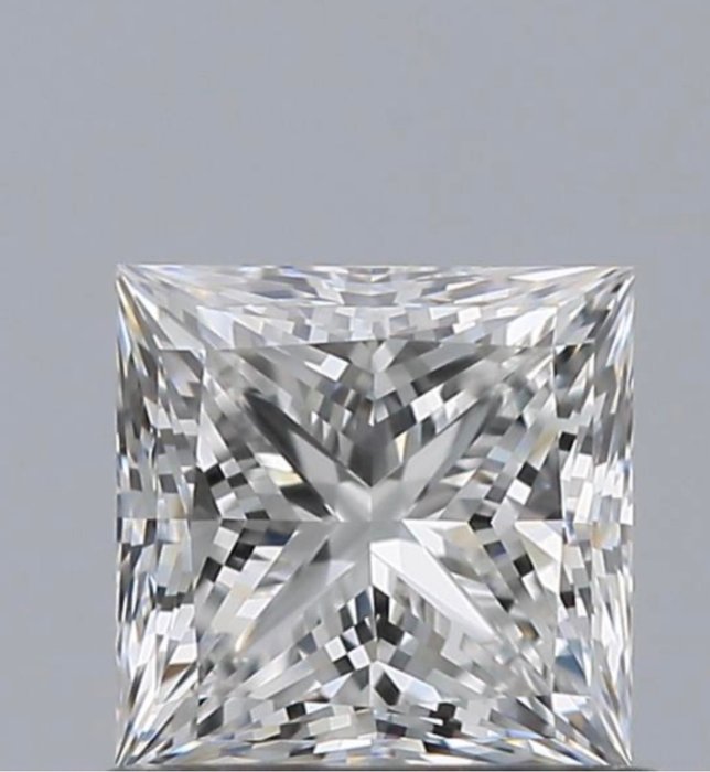 1 pcs 鑽石 - 0.72 ct - 公主方形 - F(近乎無色) - VVS1, Ex Ex