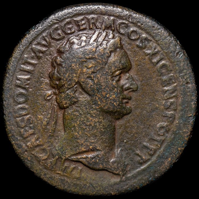 Empire romain. Domitien (81-96 apr. J.-C.). Sestertius Rome, AD 85