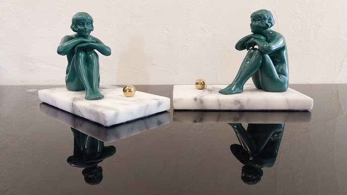 雕塑, Contemplation - 16 cm - 大理石, 锌合金, 黄铜 - 1960