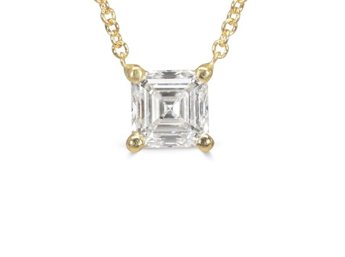 Halskette Gelbgold Diamant  (Natürlich) 