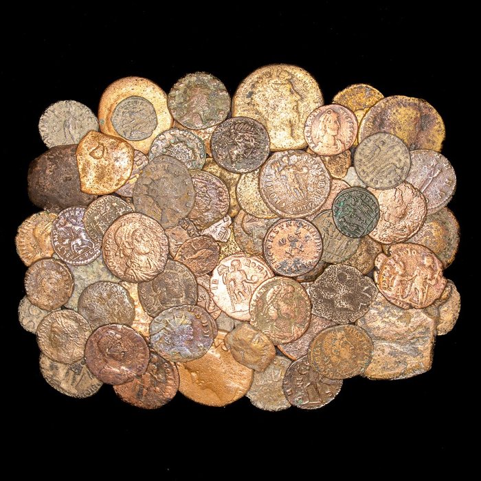 Romarriket. Lote de 100 monedas Æ siglo I - V d.C.