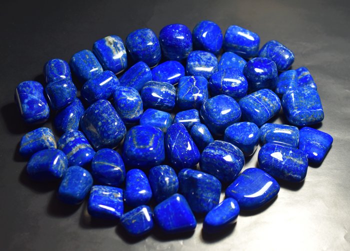 Lapis-lazuli non traité Nuggets de forme libre - Hauteur : 36 mm - Largeur : 28 mm- 1021 g - (50)
