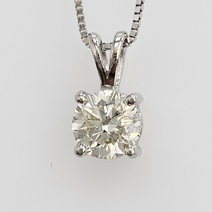 Collier avec pendentif Or blanc, VS2 Diamant  (Pureté améliorée)