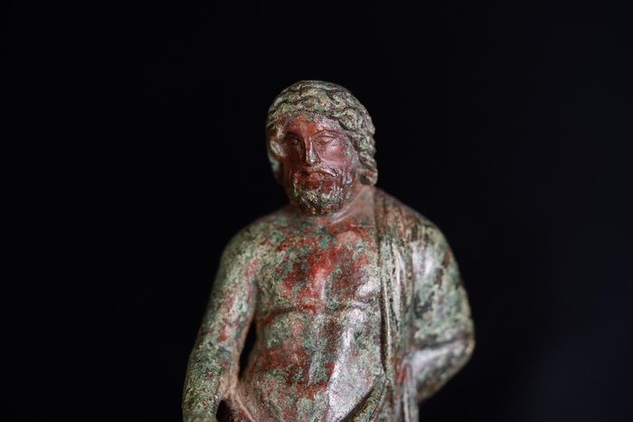 Epoca Romanilor figură din bronz a lui Jupiter, 15 cm - Licență de export spaniolă - Figura