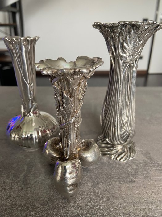 Christofle soliflores - Vase (3)  - Christofle versilberte Bronzelegierung