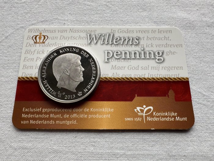 Países Bajos. Penning 2013 'Willemspenning' in coincard