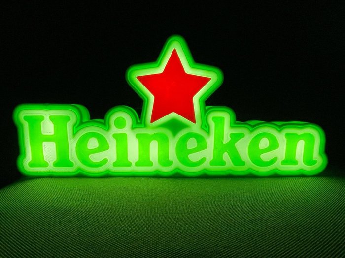Heineken - Beleuchtetes Schild - Plastik
