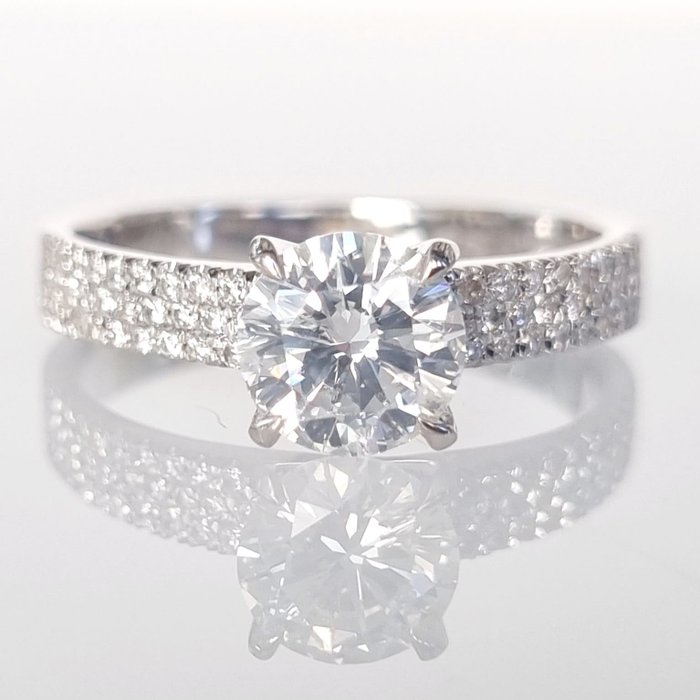 Anel de noivado Ouro branco -  1.26 tw. Diamante  (Natural) 