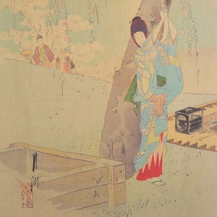 Arazzo in misto lino - Hana (Flower) - 2023 - Ogata Gekko (1859–1920) - 意大利