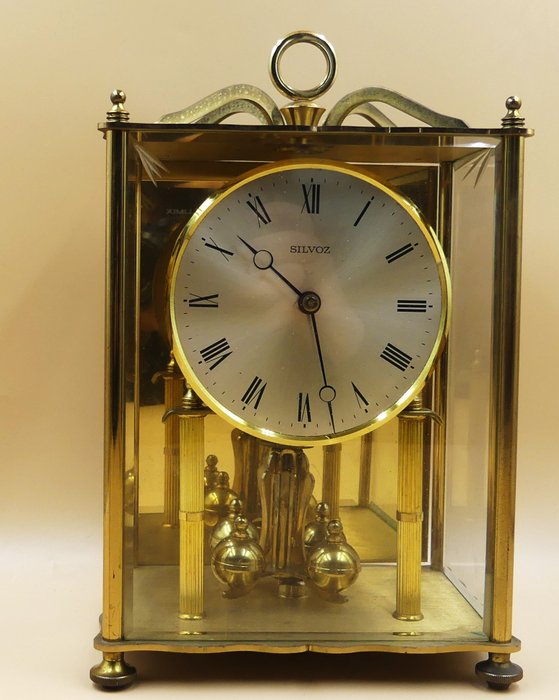 Mantel clock - Anniversary clock - Brass, Glass - 1960-1970