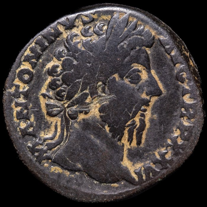 Romerska riket. Marcus Aurelius (AD 161-180). Sestertius Roma - Victoria escribiendo en escudo