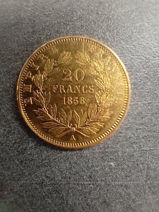 France. Napoléon III (1852-1870). 20 Francs 1858-A, Paris