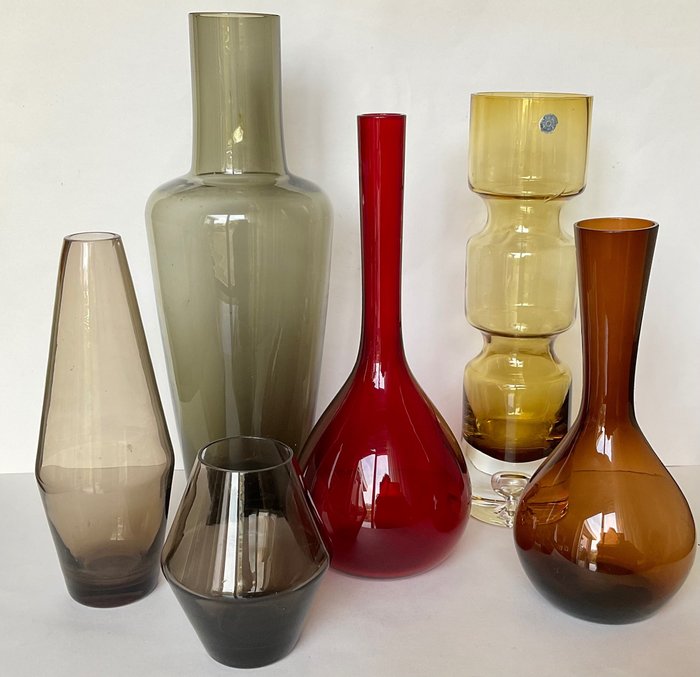 Aseda Bo Borgstrom, Arthur Percy - Vase (6) -  Retro  - Art Glass