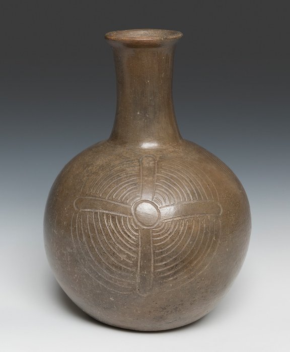 前哥伦布时期 - 查文 陶瓷瓶 - 拥有西班牙进口许可证 血管