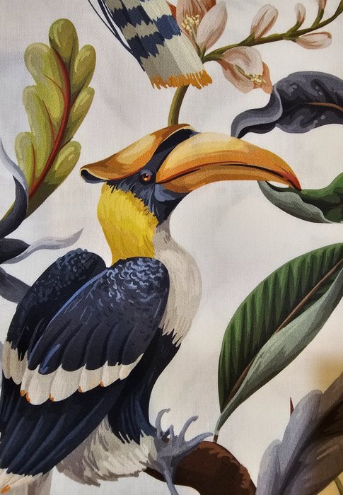 Exclusive Bohemian fabric with toucans - 300x300cm - for sheets - Textile - 300 cm - 0.02 cm