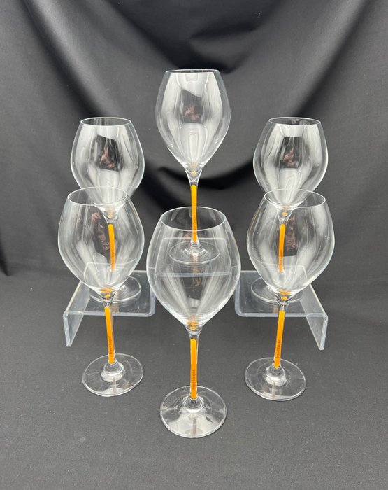 Veuve Clicquot Ponsardin - Champagnerflöte (6) - Trendiger gelber Stiel - Glas