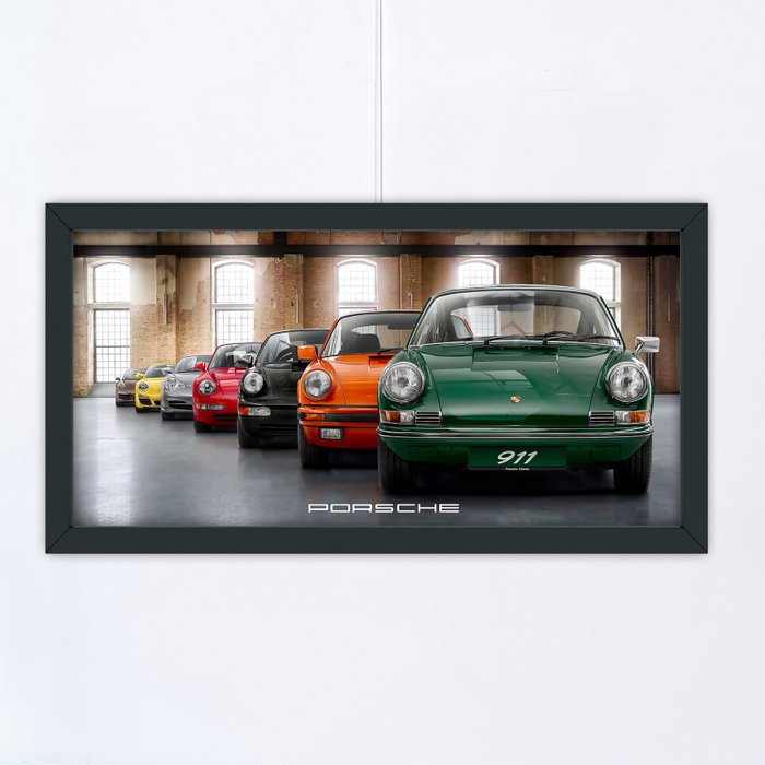 Porsche 911 Evolution - Fine Art Photography - Luxury Wooden Framed 80x40 cm - Limited Edition Nr 01 of 30 - Serial AA-102