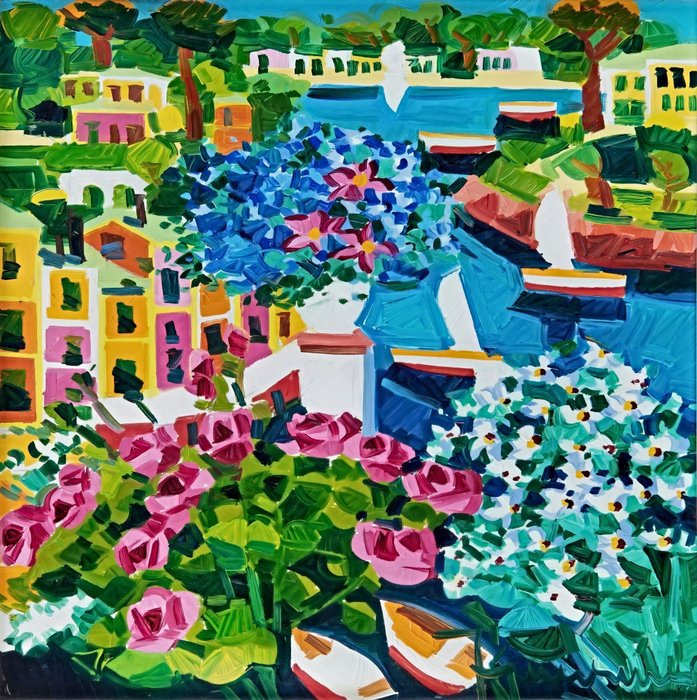 Athos Faccincani (1951) - Luce e colori sul lago