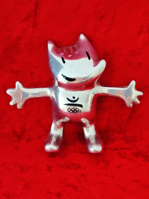 Maskottchen - „Cobi“-Maskottchen der Olympischen Spiele 1992 in Barcelona. Aus verchromtem Aluminium - 1992