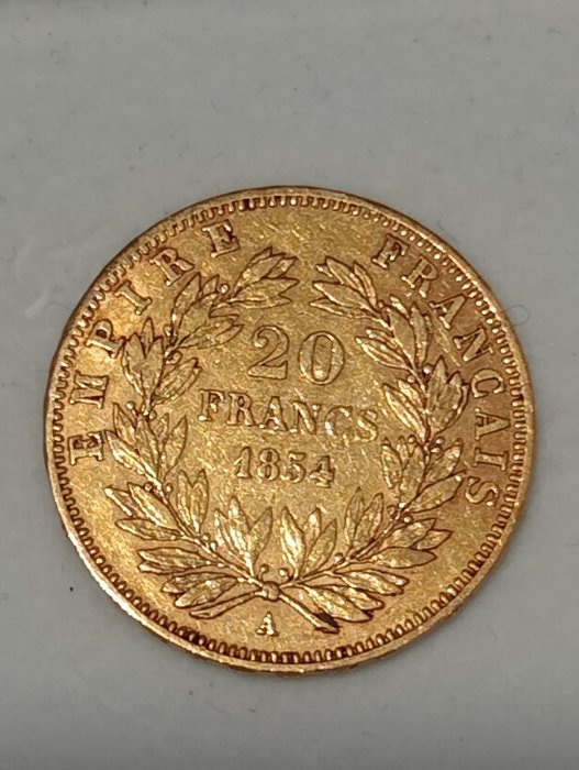 法国. 拿破仑三世(1852-1870). 20 Francs 1854-A, Paris
