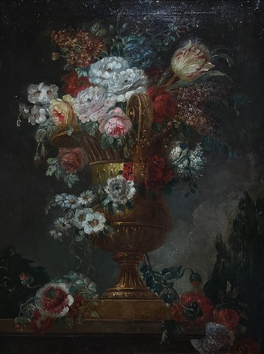 Jean-Baptiste Monnoyer (1636-1699) [Entourage de] - Grand Coupe à Fleurs