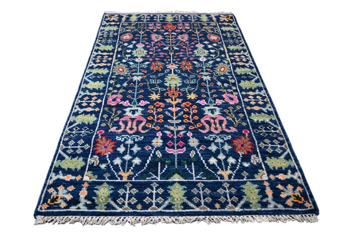 多彩藍色阿塞拜疆語 √ 未使用 - 小地毯 - 155 cm - 96 cm