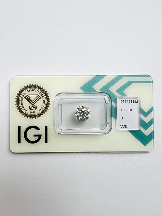 1 pcs 鑽石 - 1.82 ct - 明亮型 - D (無色) - VVS1, 3Ex Ideal Cut