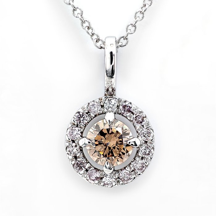 Sans Prix de Réserve - Pendentif Or blanc Diamant  (Pureté améliorée) - Diamant 