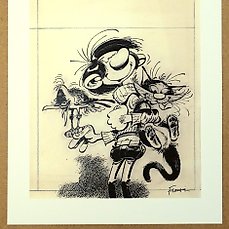 Franquin, André - 1 Offset Print - Gaston - Le cas Lagaffe Étude de couverture - 2023 Comic Art