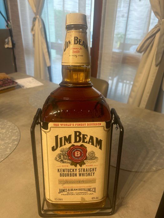Jim Beam - Kentucky Straight Bourbon Whiskey with Cradle  - b. 2000s - 4.5 litres (Rehoboam)