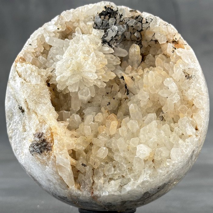 无底价-精美水晶石英 定制支架上的球体- 1500 g - (1)
