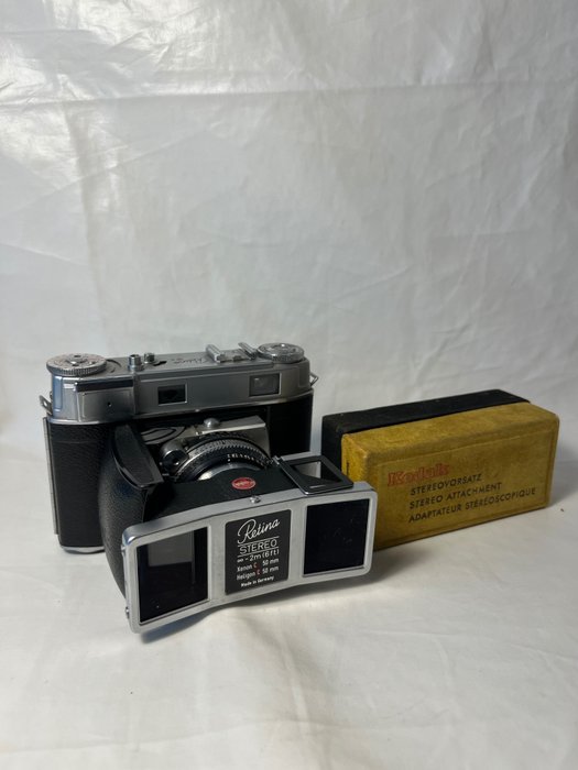 Kodak Retina IIIc ( 021 I ) + stereo attachment 1954/57 Fotocamera pieghevole analogica