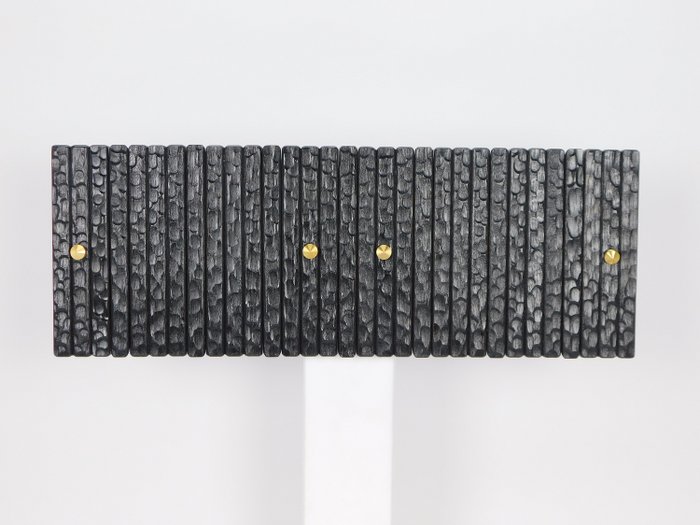 Wilk Brothers Furniture - S&K Wilk - 衣帽架 - 鋼琴衣帽架4型老橡木黑60 - 橡木, 黃銅, 黑色環氧樹脂