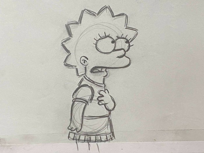 The Simpsons - 1 Original animasjonstegning av Lisa Simpson