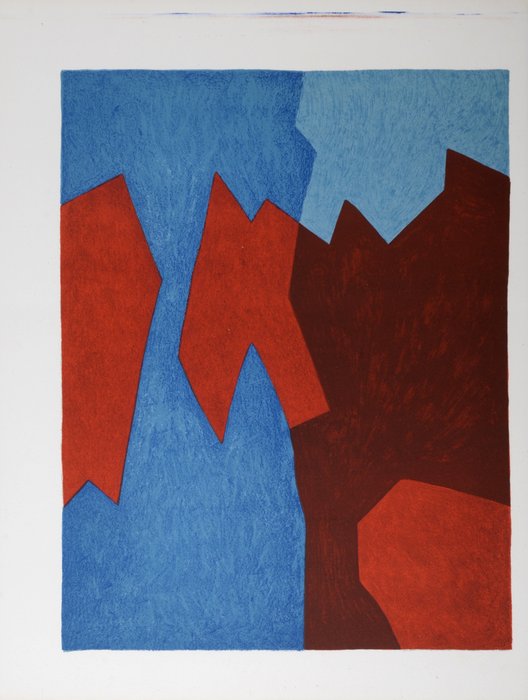 Serge Poliakoff (1900-1969) - Composition bleue et rouge