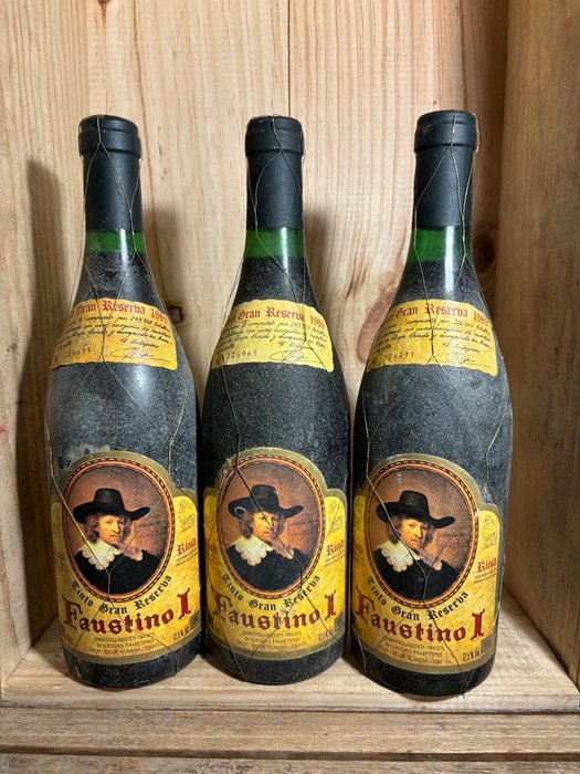 1989 Bodegas Faustino I - Rioja Gran Reserva - 3 Flaskor (0,75L)