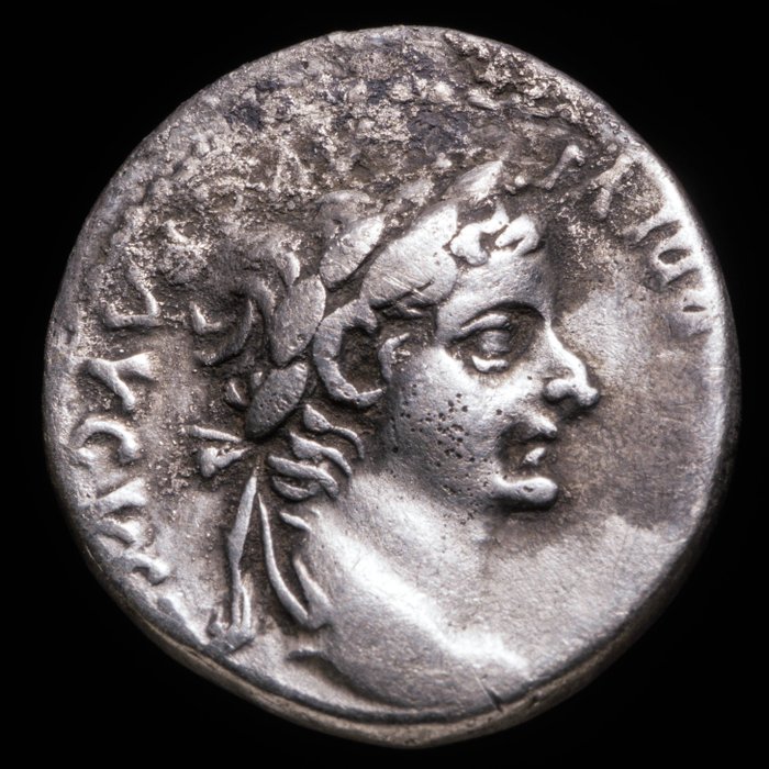 Rooman imperiumi. Tiberius (AD 14-37 aaj.). Denarius Lugdunum - 'Tribute Penny' type