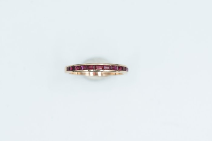 沒有保留價 - MOV Diamond & Jewellery - 永恆戒指 玫瑰金 紅寶石 