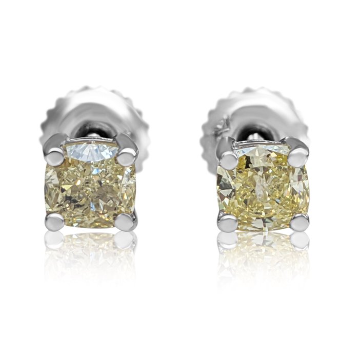 Ohne Mindestpreis - Ohrringe Weißgold Diamant  (Natürlich) 
